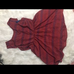 Orange and blue chevron dress